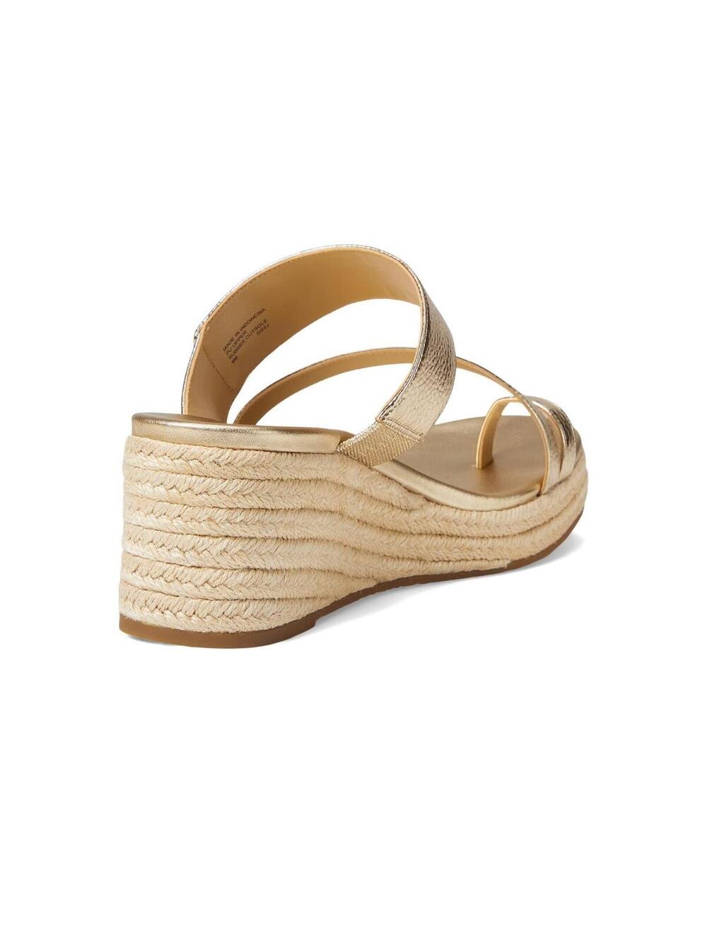 Michael Kors Jilly Mid Wedge Heel 2.5" - Pale Gold Sandals 8.5 M NEW - Picture 2 of 5